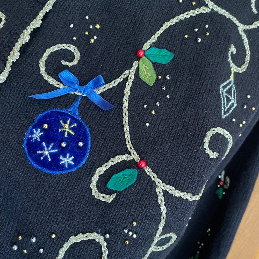 UGLY? Christmas Holiday Sweater by Designers Originals, Like New! Size Petite L - Picture 8 of 15